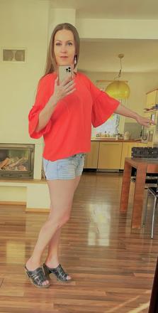 Oranžová halenka, vel l, stradivarius, stradivarius,l