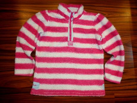 Krásná měkoučká pruhovaná chlupatková mikina, 140