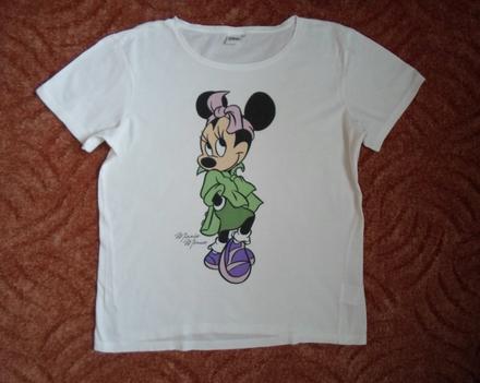 Bílé tričko triko krátký rukáv minnie, disney,l