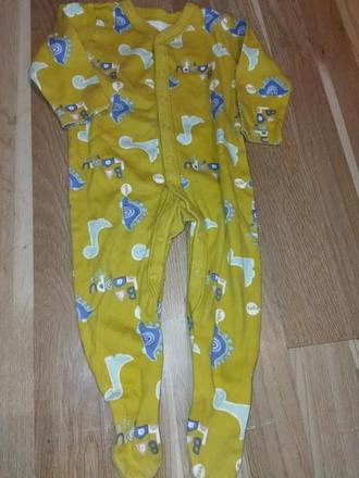 Žlutý overal s dinosaury 74 nutmeg, miniclub,74