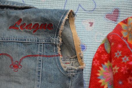 128 fleesová mikina a džínová vesta, h&m,128