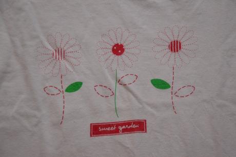 Bavlněné triko tričko s kytkama, 104