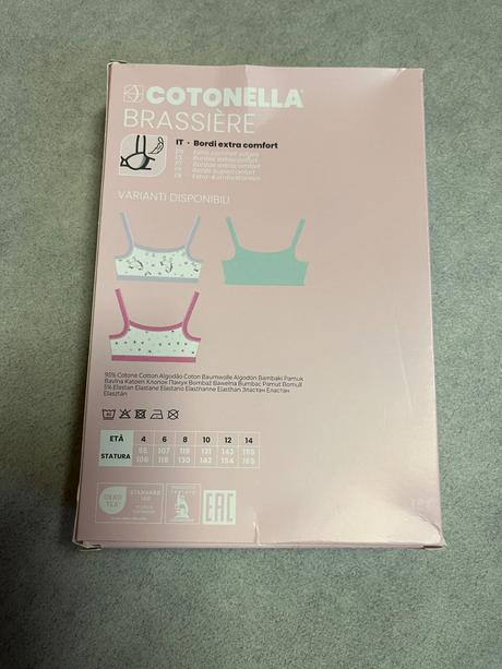 Dívčí podprsenka cotonella velikost 12 let - 6 ks, 146