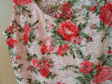 Krajkové květované tričko tílko top, amisu,s