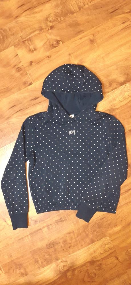 Dívčí mikina crop top 146/152 puntíky, yigga,146