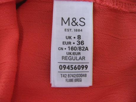 Krásné dámské letní korálové viskozové šaty, marks & spencer,36