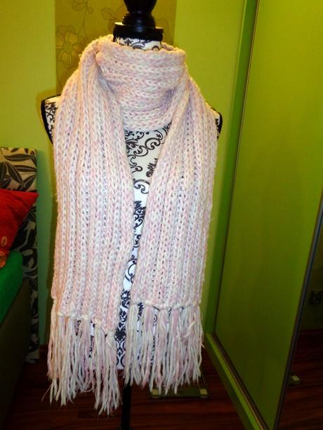 Nádherná bílorůžová maxi šála - měkoučká, xl