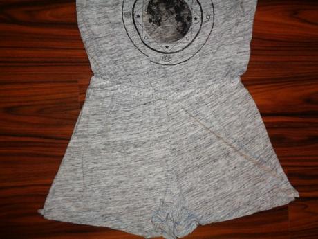 Suprový šedý melírovaný bavlněný letní overal, h&m,146