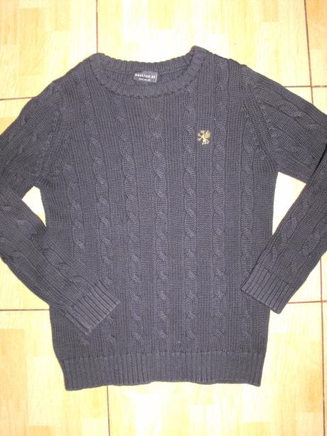 Modrý vrkôčikový pulóver next, next,128