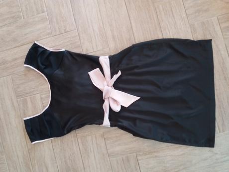 Saténové černé šaty se starorůžovými detaily orsay, orsay,xs