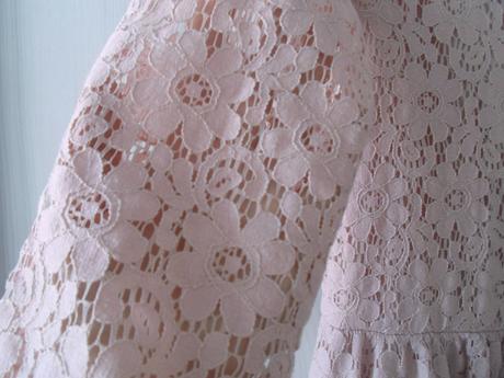 Růžové krajkové šaty šatičky, h&m,158
