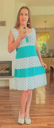 Letní šaty s puntíky, vel m/l, mundo mix, m