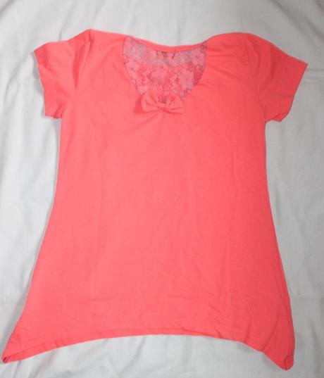 Po34. tričko/tunika s barevným, třpytivným nápisem, 134