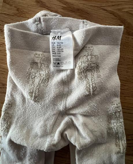 Punčocháče s kostlivcema h&m vel. 110/116, h&m,110