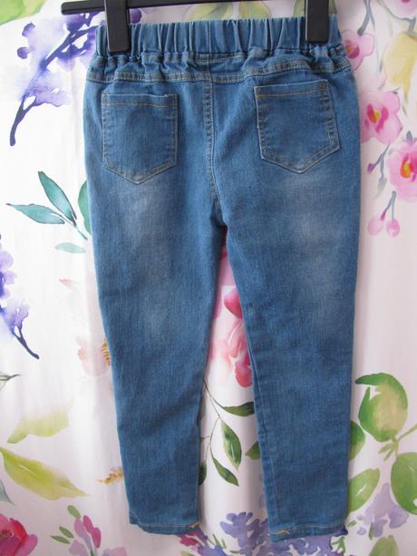 Elastické džíny s flitrovými motýlky, 116