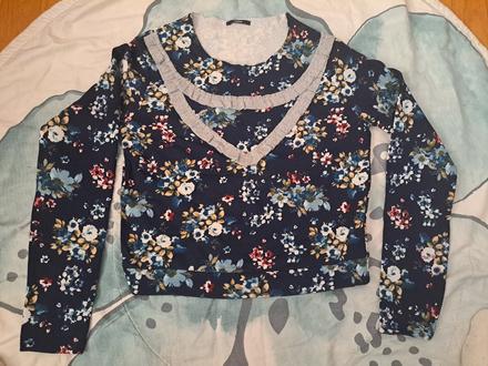 Vintage mikina s květy, tezenis,s