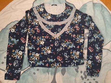 Vintage mikina s květy, tezenis,s