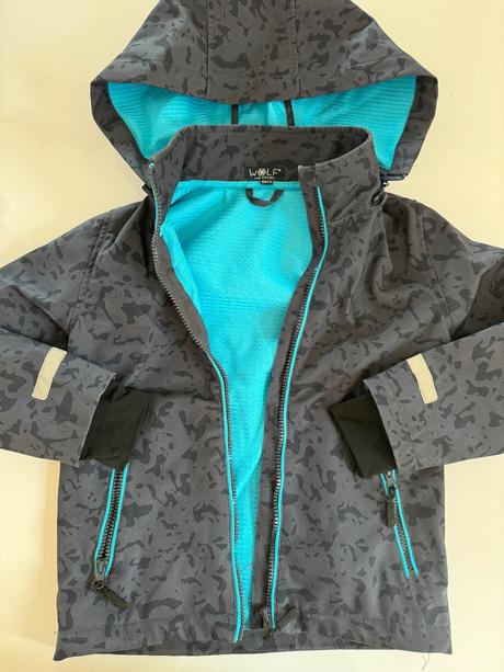 Softchelova bunda 110-116, wolf,110