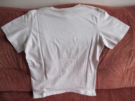 Bílé tričko s nápisy, h&m,158