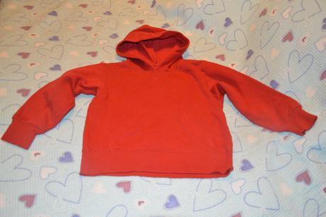 110 116 teplá červená mikina s kapucí, st. bernard,116