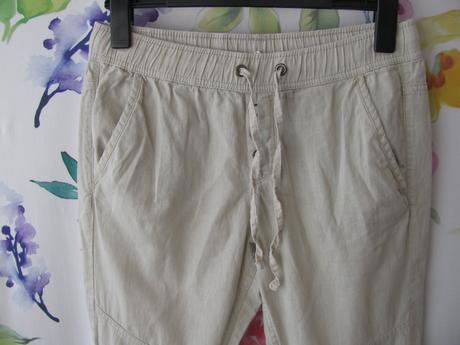 Dámské béžové lněné letní kalhoty q/s, quiksilver,s