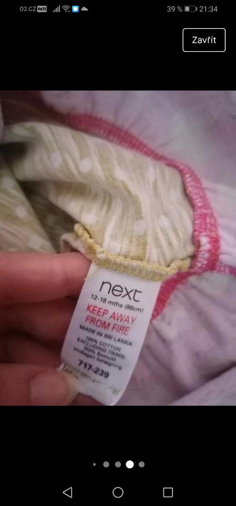 Dětské kratší šatičky/ delší tričko, next, next,86
