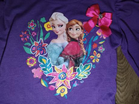 Tričko/tunika s flitry,vel.130, motiv anna a elza, 128