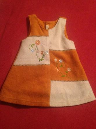 Dívčí zateplené šaty - šatičky květy, 74