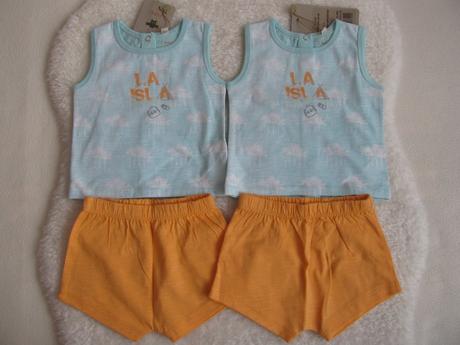 Letní souprava-tričko+šortky / dvojčata, 56
