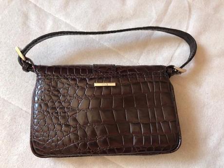 Mango hneda kroko leskla taska mala, mango