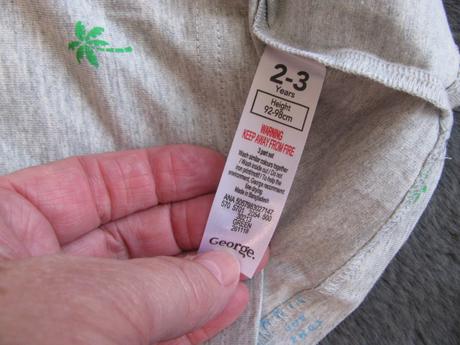 Letní šedé bavlněné tričko s palmičkami, george,98