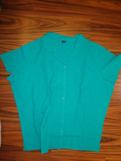 Zelená bavlněná propínací košile, 4xl