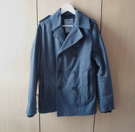 Šedý pánský kabát bunda, house,s