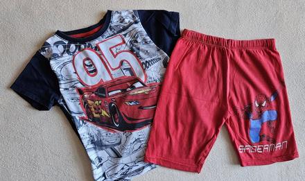 Dětské krátké pyžamko, 98/104, cars a spiderman, disney,98