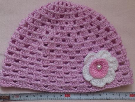 Dětská jarní háčkovaná čepička, velice dobrý stav, 56