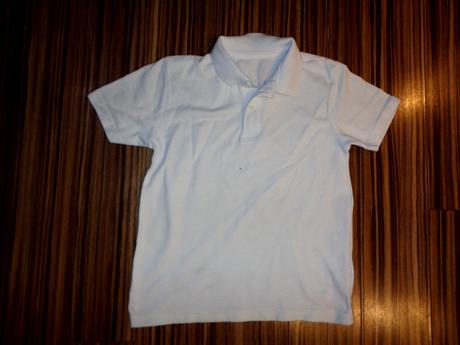 Bílé bavlněné vroubkované tričko s límečkem, tu,116