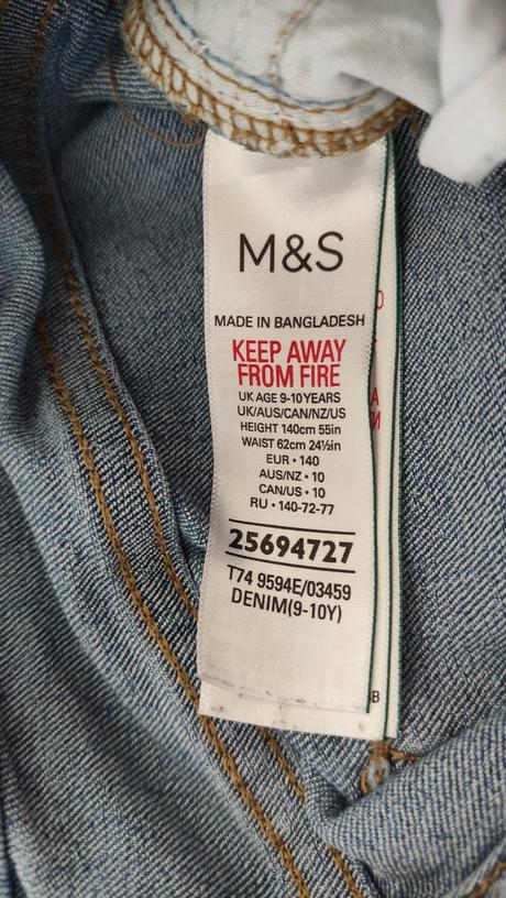 Rifle skiny trhané elastické dívčí v.140, marks & spencer,140