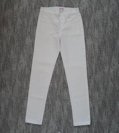 Bílé legíny tregíny džegíny kalhoty skinny, 152