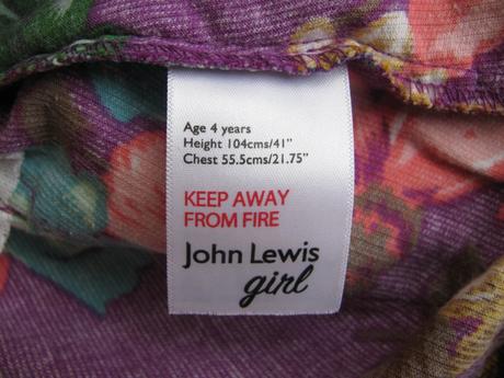 Letní květované dívčí šaty, john lewis,104