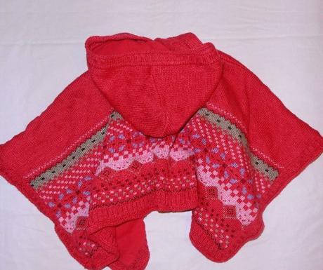 G167. pletené pončo, podšité flísem 4 roky, 104