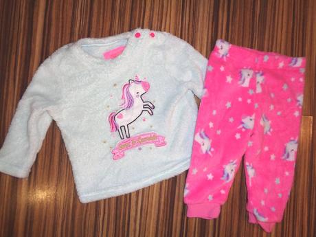 Luxusní měkoučký flísový komplet - jednorožci, primark,74