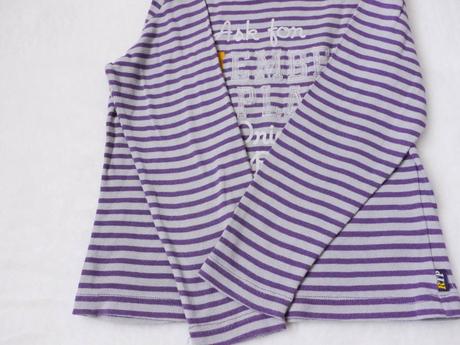 Bavlnene triko s dlouhym rukavem - fialovy prouzek, h&m,128