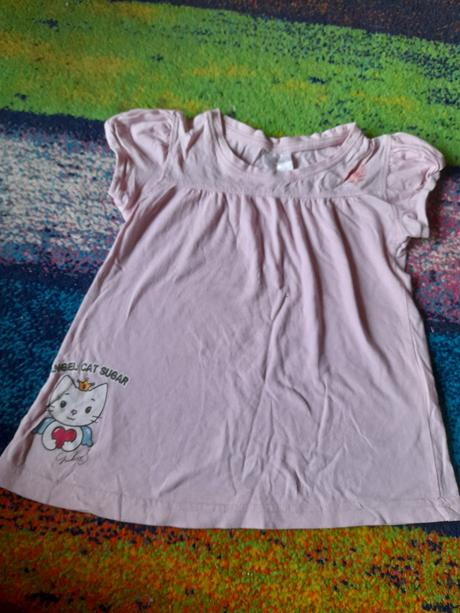 Milá růžová tunika s kočičkou, 92