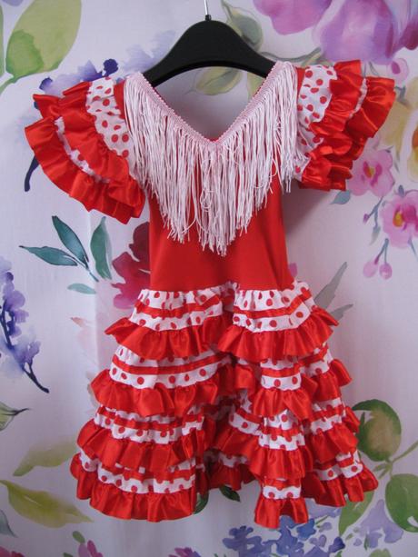 Karnevalové červeno bílé šaty španělská tanečnice,