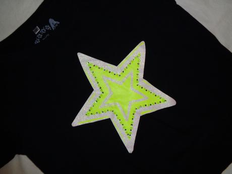 Super černé tričko se svítivou hvězdou, 152 / 158