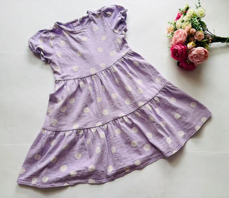 Ob/ šaty liliové barvy s puntíky - v.5/6 let, marks & spencer,116