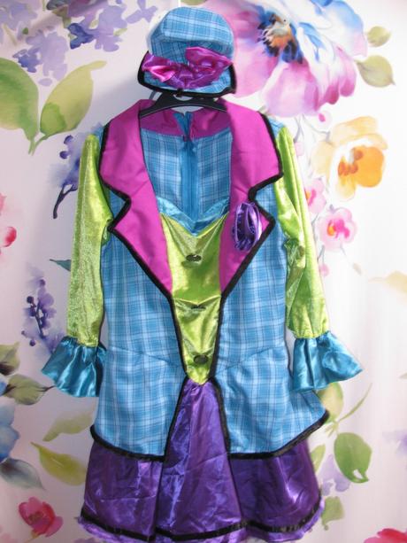 Karnevalový dívčí kostým klaun s čepičkou,