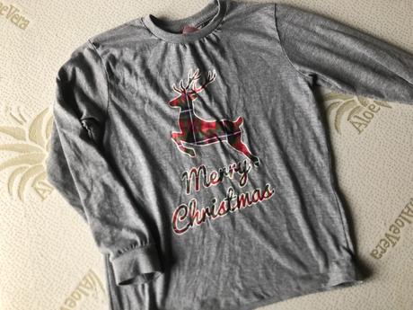 Šedé vánoční triko se sobem, 134