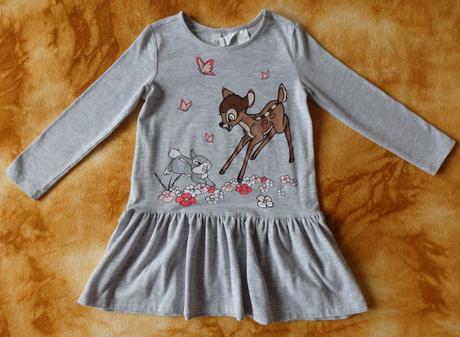 Krásné šatičky s bambi a dupíkem, vel. 98/104, h&m,98