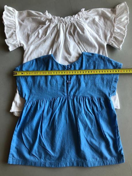 2halenky next bílá modrá krajka květy 104cm 3-4rok, next,104